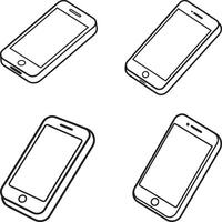 Smartphone technology linear icon set. vector