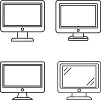 Monitor Line Icons. Editable Stroke. vector