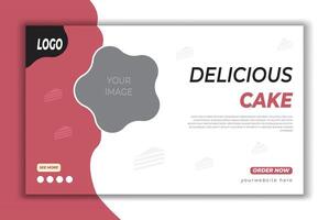 Delicious cake web banner post design template vector