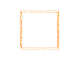 Square shape orange electric power Arc frame outline border clipart transparent background image png