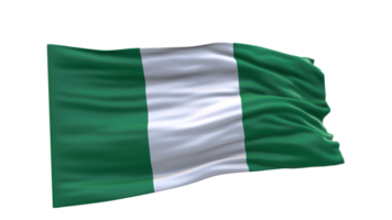 Nigeria Flag 3d render waving fabric textured clipart transparent background image png