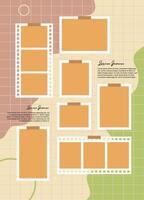 grid layout abstract photo frames template vector