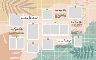 abstract photo frames and digital photo wall template vector