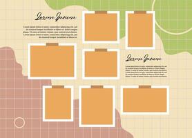 comics page grid layout abstract photo frames and digital photo wall template vector