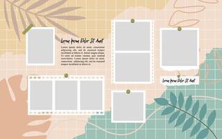 digital photo wall template photos frame collage vector