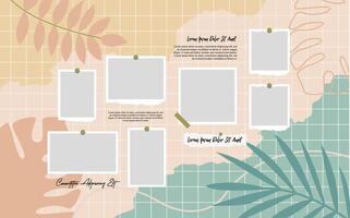 photos frame collage layout abstract vector