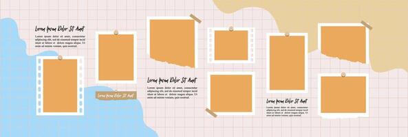 digital photo wall picture collage template vector