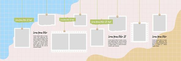 Decorative photo frame collage collection vector