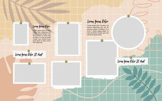 page grid layout abstract photo frames vector