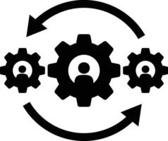 Business operation icon. Workflow process icon. Operation and automation symbol for business and industry vector