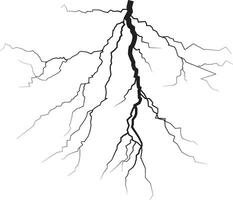 Electrical and lightning silhouette on transparent background vector