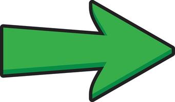 Green arrow right direction isolated on white background vector