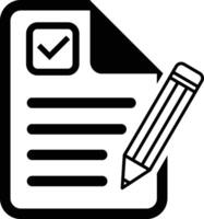 Document icon with pencil for Evaluation and Business Assessment vector