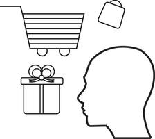 Customer behavior icons. How customers choose, buy, use and consume goods or services to meet customer needs and desires. vector