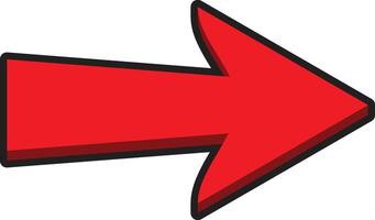Red arrow icon. Right arrow symbol vector