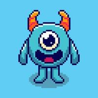 Pixel art Monster game asset design vector