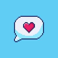 Pixel art Speech Bubble Heart game asset design vector