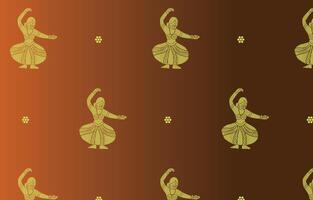 dancing people sari pattern vector