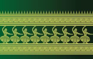 dancer saree border with double border vector