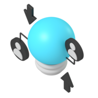 3D light bulb with User Interaction Icons png