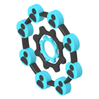 3D Graphic of Team Collaboration and Networking png