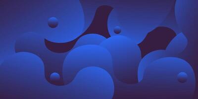 Abstract blue geometric 3D background. Wave color background with circle pattern design. Fluid shape composition. vector