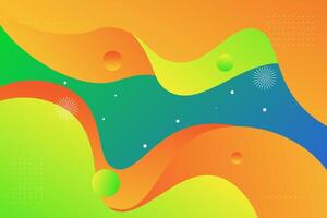 Modern green and orange geometric business banner design. Creative banner design with wave and line shape as template. Simple horizontal banner. Eps10 vector