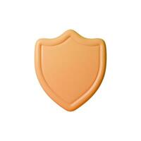 3D illustration of shield in a minimalist style. The shield symbolizes protection, security, and strength. Ideal for projects related to cybersecurity, data protection, and insurance vector