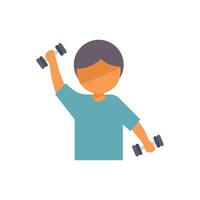Man lifting weights enjoying gym workout session vector
