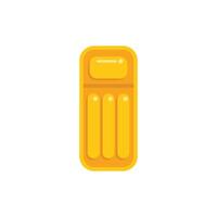 Yellow pool raft floating on water for sunbathing and relaxing on summer vacation vector