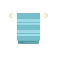 Clean striped bath towel hanging on a towel rail vector
