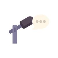 Microphone broadcasting speech bubble talking communication vector
