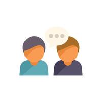 Two people communicating with speech bubble discussing ideas vector
