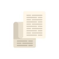 Two pieces of paper with text representing documents are overlapping vector