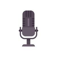 Vintage microphone standing on a stand for recording podcasts or interviews vector