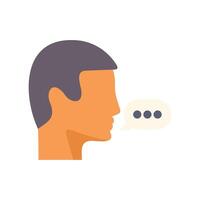 Man talking with speech bubble communicating in chat icon vector