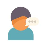 Person talking with three dots in speech bubble discussing something important vector