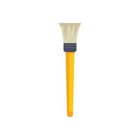 New paint brush standing up with wooden handle vector