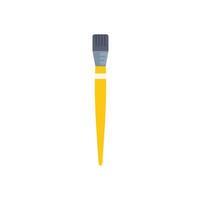 Yellow paintbrush standing up isolated on white background vector