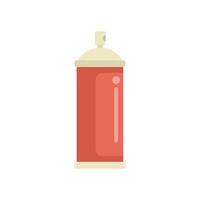 Red spray paint can standing on white background vector