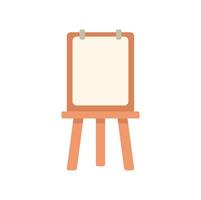 Wooden easel with blank canvas for painting and drawing vector