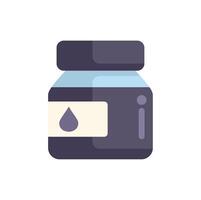 Ink jar with label featuring a water drop logo vector