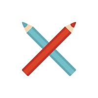 Two colored pencils crossing each other making an x shape vector