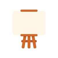 Wooden easel with blank canvas standing on white background vector