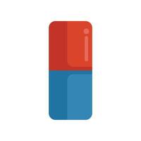 Red and blue eraser removing a mistake on white background vector