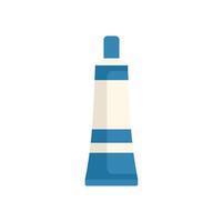 Blue and white ointment tube standing up on white background vector