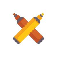 Two highlighter pens crossing forming an x shape vector