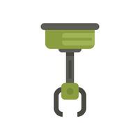 Green mechanical robotic claw picking up object vector
