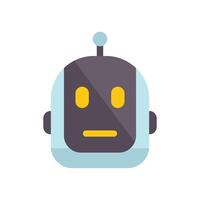 Cute robot looking curious with antenna on head vector