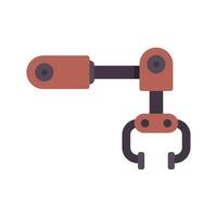 Robotic arm moving down with claws open ready for work vector